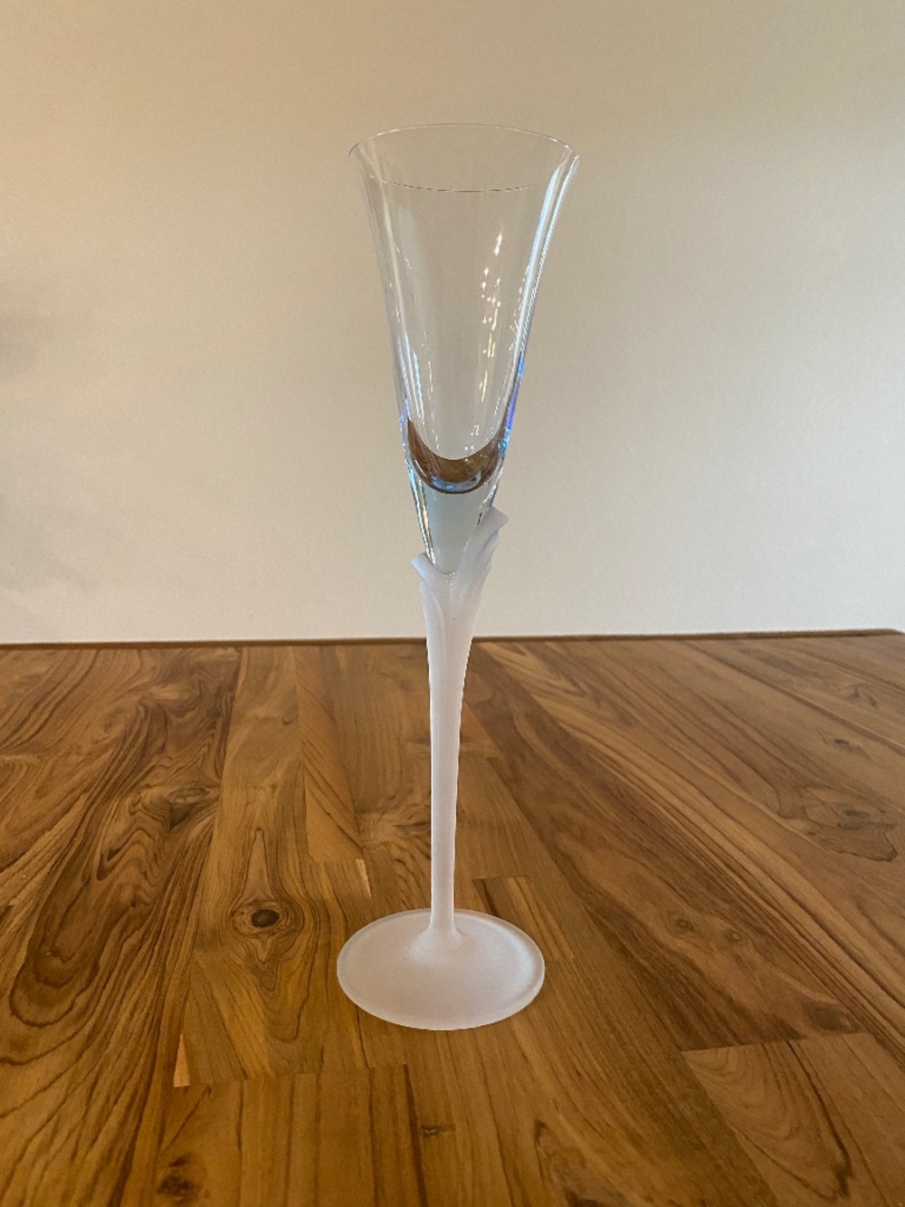 Sasaki AEGEAN Blue Crystal Fluted Champagne Glass Flute (Or Mikasa?)